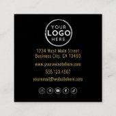 Black Gold Chic Real Estate Vierkante Visitekaartje (Achterkant)