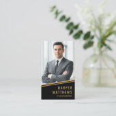 Black Gold Chic Real Estate Visitekaartje (Staand voorkant)