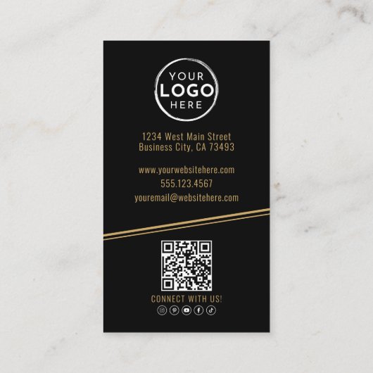 Black Gold Chic Real Estate Visitekaartje (Achterkant)