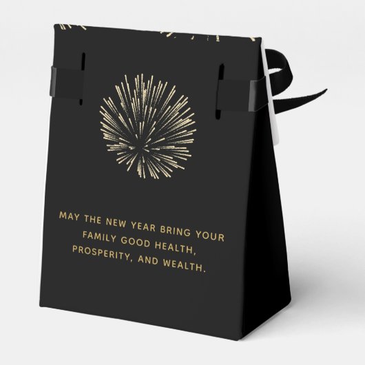 Black Gold Chinese New Year of the Horse Bedankdoosjes (Achterkant)