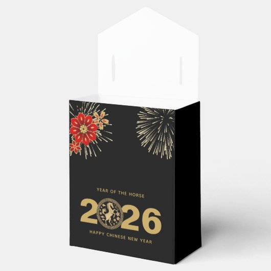 Black Gold Chinese New Year of the Horse Bedankdoosjes (Geopend)