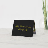 Black & Gold Christmas Card with Custom Photo Bedankkaart (Achterkant)