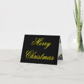 Black & Gold Christmas Card with Custom Photo Bedankkaart (Voorkant)