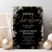 Black & Gold Christmas Drinken Party Kaart