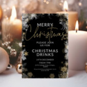 Black & Gold Christmas Drinken Party Kaart