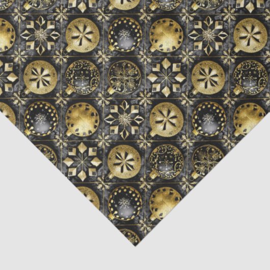 Black Gold Christmas Pattern#20 ID1009 Tissuepapier (Detail)