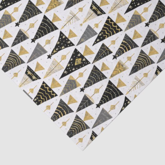 Black Gold Christmas Pattern#25 ID1009 Tissuepapier (Detail)