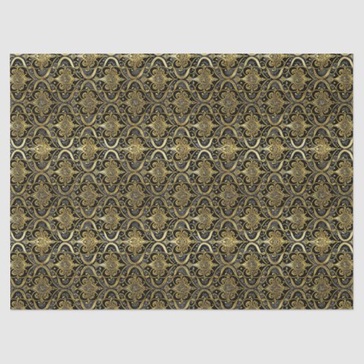 Black Gold Christmas Pattern#30 ID1009 Tissuepapier (Voorkant)