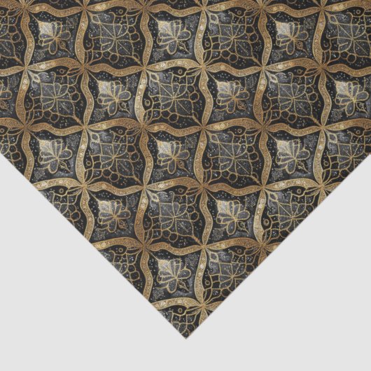 Black Gold Christmas Pattern#31 ID1009 Tissuepapier (Detail)