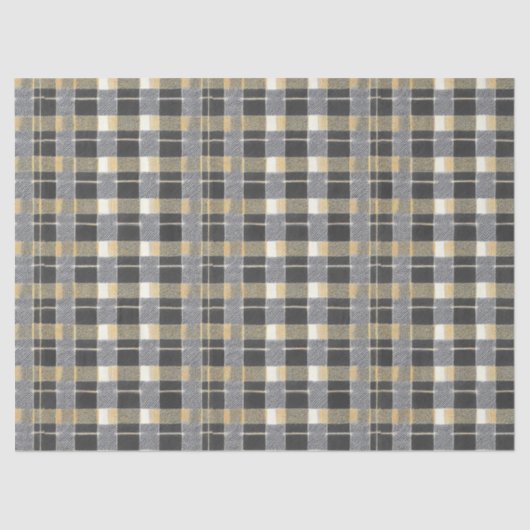 Black Gold Christmas Pattern#7 ID1009 Tissuepapier (Voorkant)