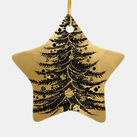 Black Gold Christmas Tree Ornament (Achterkant)