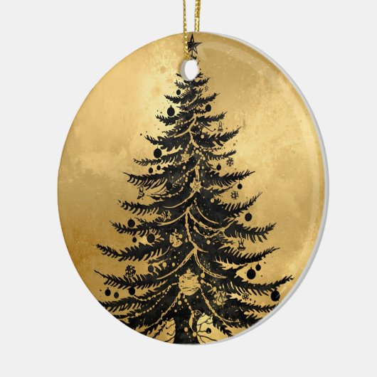 Black Gold Christmas Tree Ornament (Links)