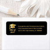 Black | Gold Class of 2026 Graduation Cap Label (Insitu)
