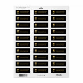 Black | Gold Class of 2026 Graduation Cap Label (Full Sheet)