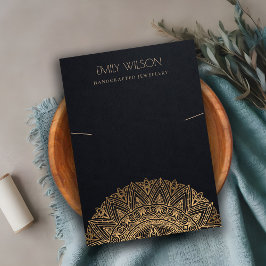 BLACK GOLD CLASSIC MANDALA KETTING DISPLAY VISITEKAARTJE