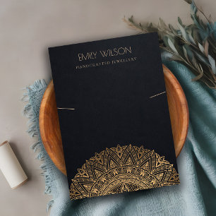 BLACK GOLD CLASSIC MANDALA KETTING DISPLAY VISITEKAARTJE