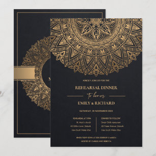 BLACK GOLD  CLASSIC MANDALA REHEARSAL DINNER KAART