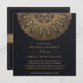 BLACK GOLD CLASSIC MANDALA VRIJGEZELLENFEEST KAART (Voorkant / Achterkant)