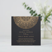 BLACK GOLD CLASSIC MANDALA VRIJGEZELLENFEEST KAART (Staand voorkant)