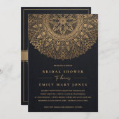 BLACK GOLD CLASSIC  MANDALA VRIJGEZELLENFEEST KAART (Voorkant / Achterkant)