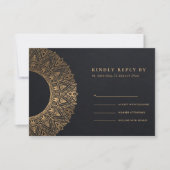 BLACK GOLD CLASSIC  MANDALA WEDDING RSVP (Voorkant)