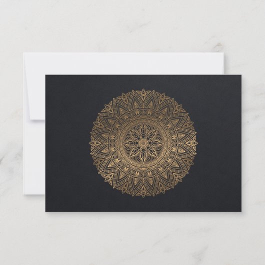 BLACK GOLD CLASSIC  MANDALA WEDDING RSVP (Achterkant)