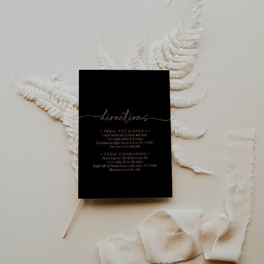 Black Gold Classic Wedding Routebeschrijving Informatiekaartje