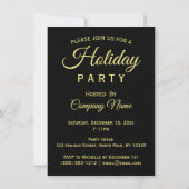 Black Gold Classy Corporate Holiday Party Invita Kaart (Achterkant)