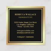 Black Gold Clothes Hanger Mode Stylist Vierkante Visitekaartje (Achterkant)