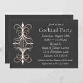 Black Gold Cocktail Party Kaart (Voorkant / Achterkant)