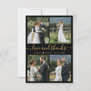 Black Gold Collage Wedding Love and Bedankt Script