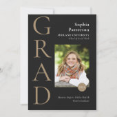 Black Gold College Afstuderen foto Aankondiging (Voorkant)