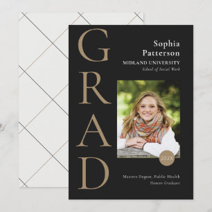 Black Gold College Afstuderen foto Aankondiging