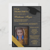 Black Gold College Trunk Party Dorm Shower Invite Kaart (Voorkant)