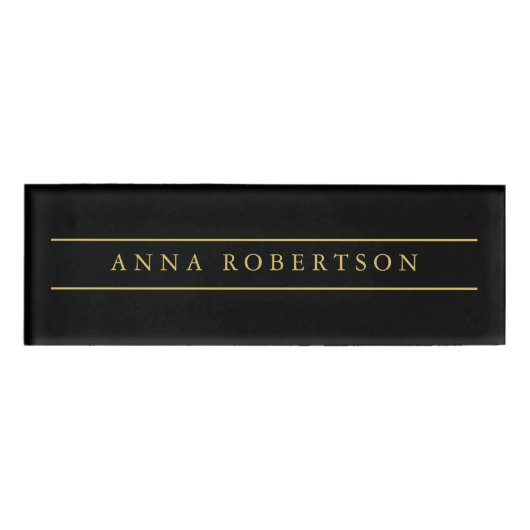 Black Gold Colors Professional Trendy minimalist Naambadge (Voorkant)
