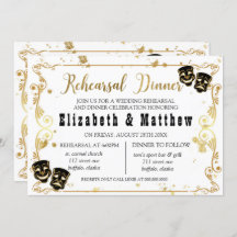 Black Gold Comedy en Tragedie Rehearsal Dinner