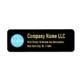 Black Gold Company Business Logo Retouradres Etiket (Voorkant)