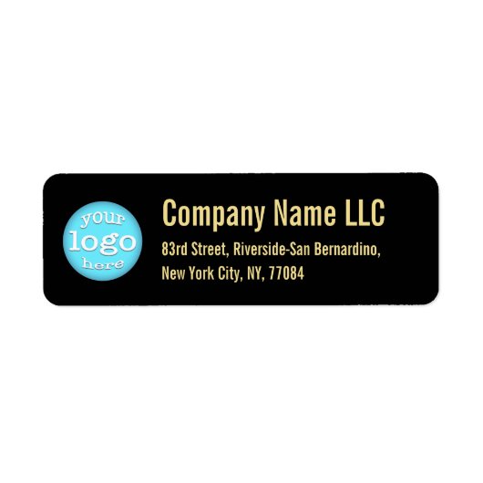 Black Gold Company Business Logo Retouradres Etiket (Voorkant)