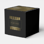 Black Gold Conceptual Minimal Name Geometry Bedankdoosjes (Achterkant)