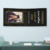 Black Gold Confetti 2023 Foto Graduation Party Spandoek (Beurs)