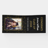 Black Gold Confetti 2023 Foto Graduation Party Spandoek (Horizontaal)