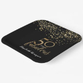 Black Gold Confetti 50 en geweldig 50ste verjaarda Papieren Bordje (Gebogen)