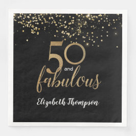 Black Gold Confetti 50 en geweldig 50ste verjaarda Servet