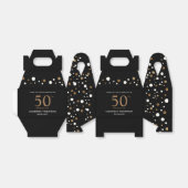 Black Gold Confetti 50e verjaardag Favor Box Bedankdoosjes (Uitgevouwen)