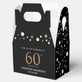 Black Gold Confetti 60e verjaardag Favor Box Bedankdoosjes (Geopend)