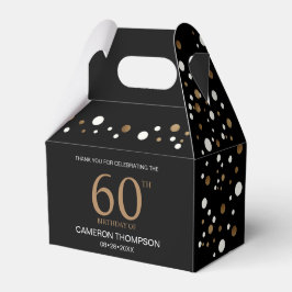 Black Gold Confetti 60e verjaardag Favor Box Bedankdoosjes