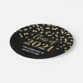 Black Gold Confetti Afstuderen 2021 Papieren Bordje (Gekanteld)