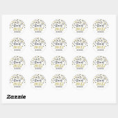 Black Gold Confetti Afstuderen 2022 Ronde Sticker (Vel)