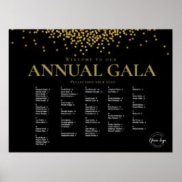 Black Gold confetti Bedrijf Zitting Grafiek Poster