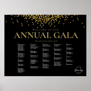 Black Gold confetti Bedrijf Zitting Grafiek Poster